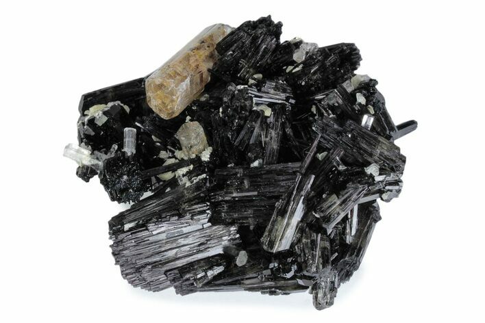 Goshenite Crystals & Mica on Schorl - Erongo Mountains, Namibia #379944